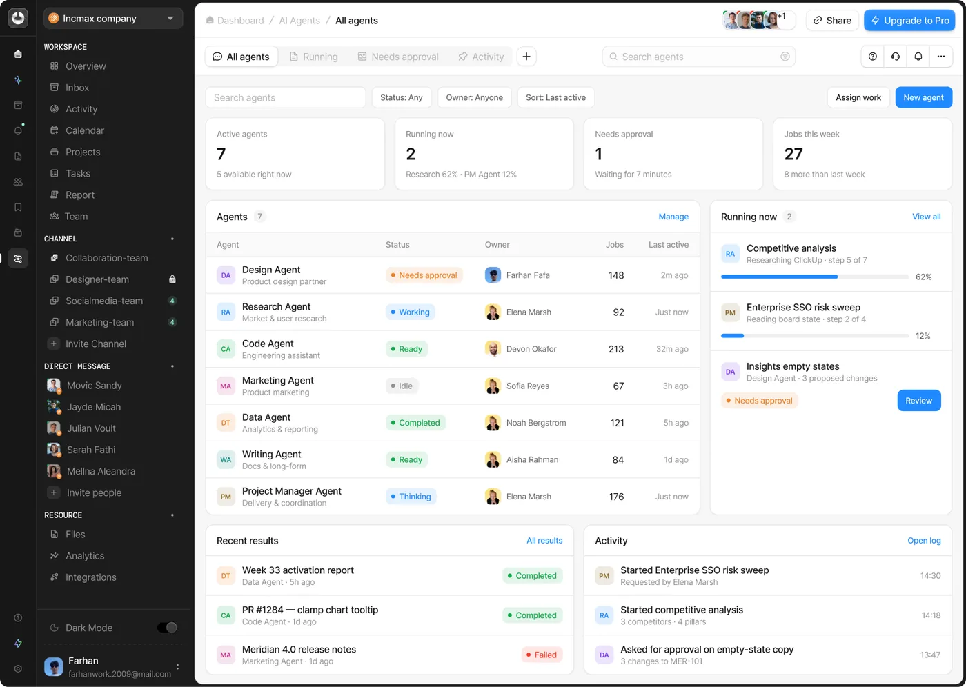 Slack AI Agents — Web app