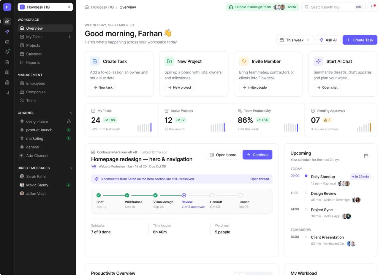 Flowdesk — Dashboard