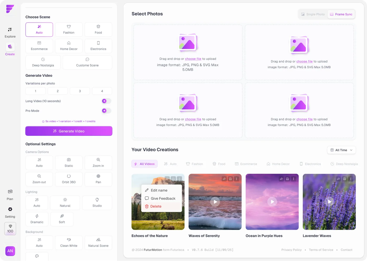 AI photo studio — Web app