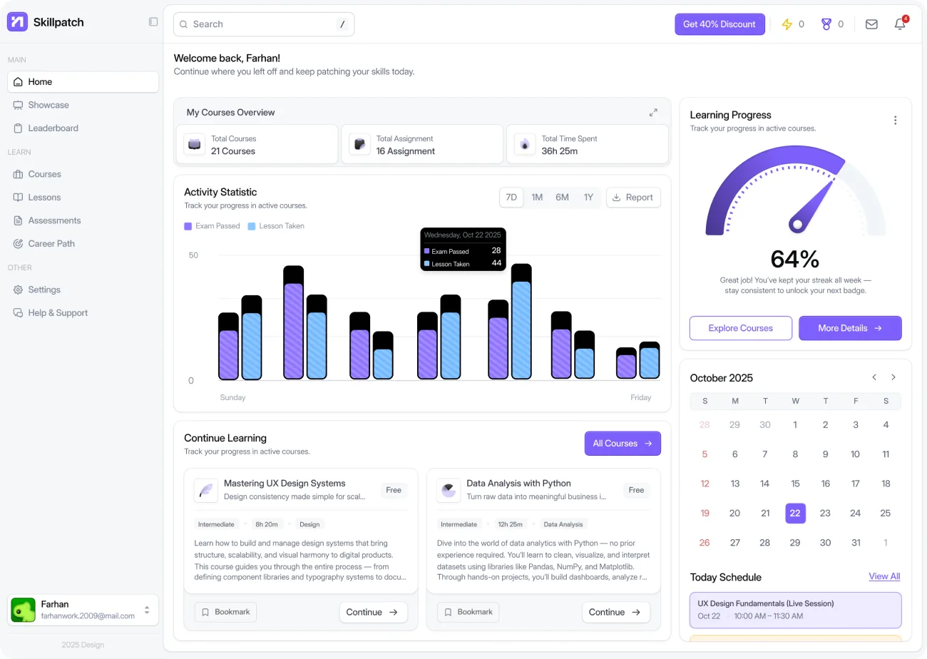 E-course — Web app