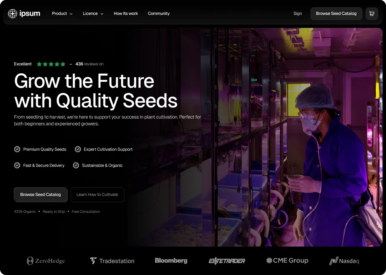 Quality Seeds — Landing page