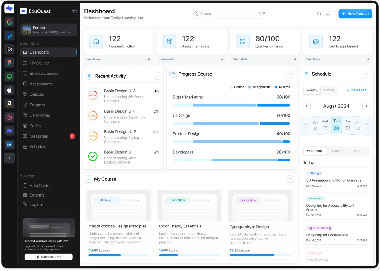 E-course — Web app