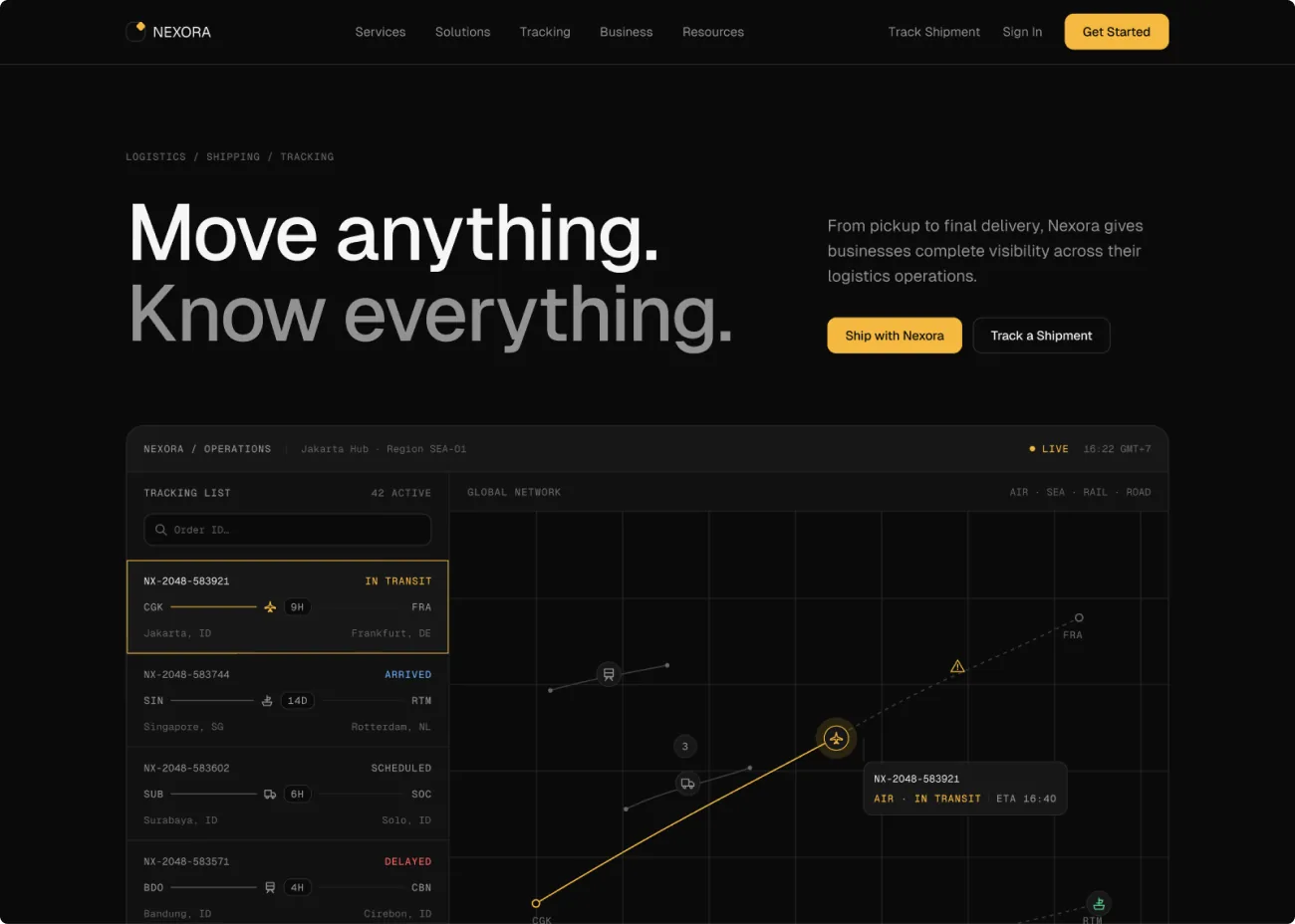 NEXORA — Landing page