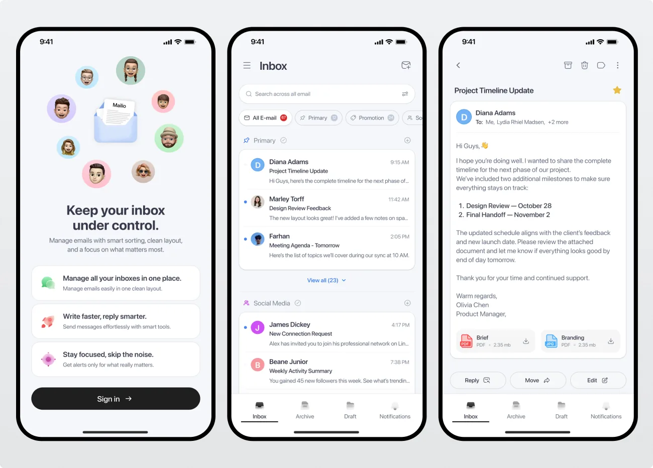 Inbox app — Mobile app